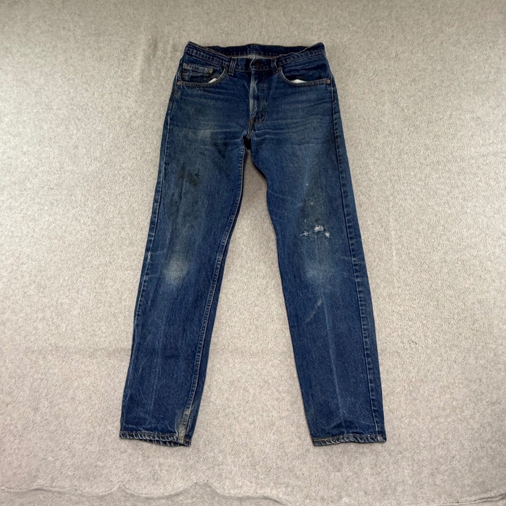 Levi's 505 Jeans Mens 31x30 Blue Vintage 80s Distressed Straight Leg Made in USA